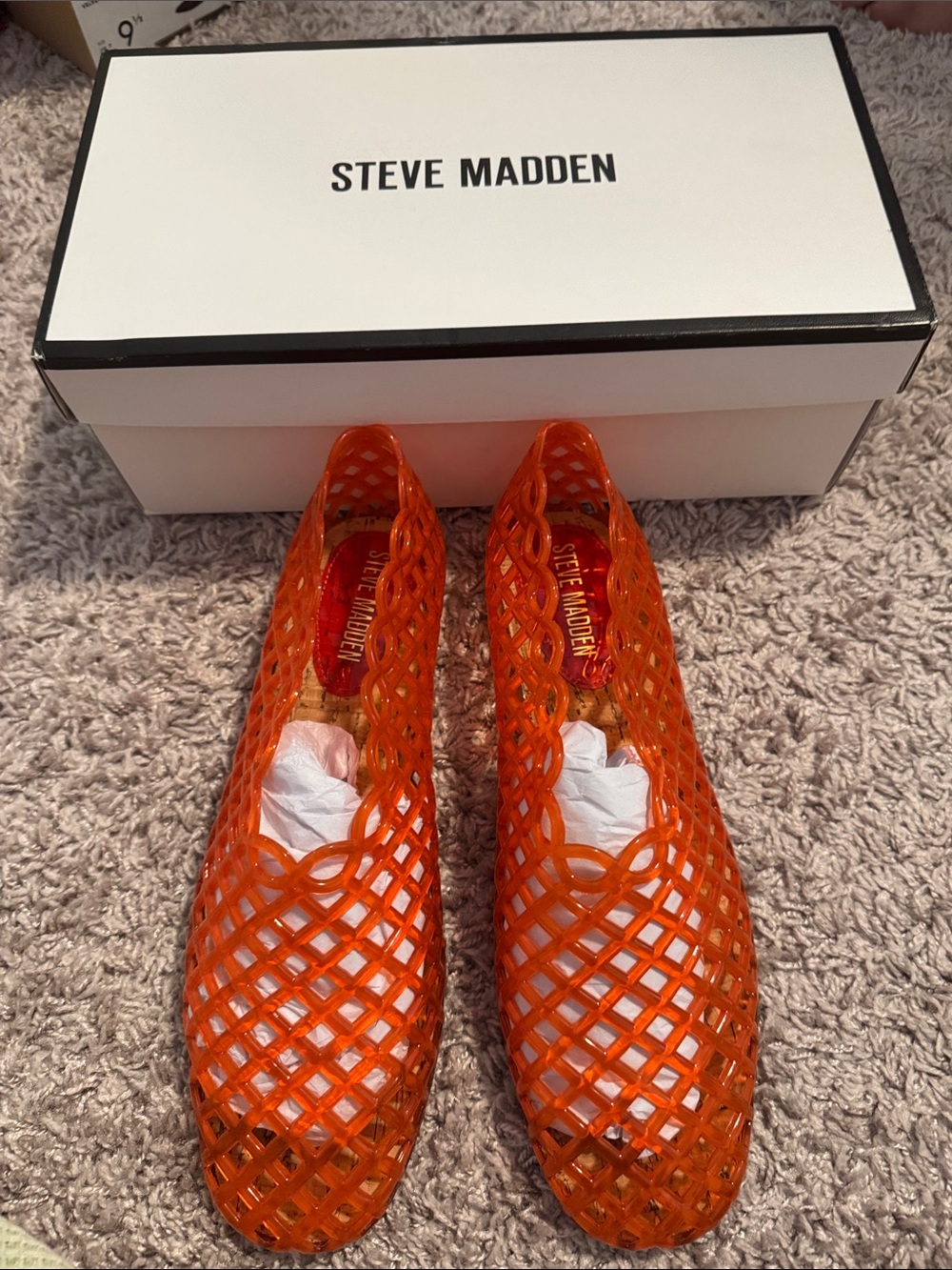 Steve Madden Grove Red  Lattice Jelly Flats